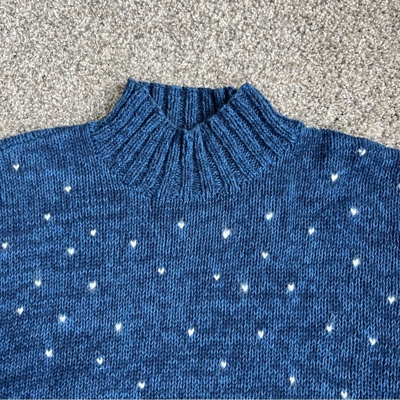 Marisa Christina Snowman Christmas Winter Ramie/Cotton Mock Neck Sweater, Size M - Picture 8 of 8